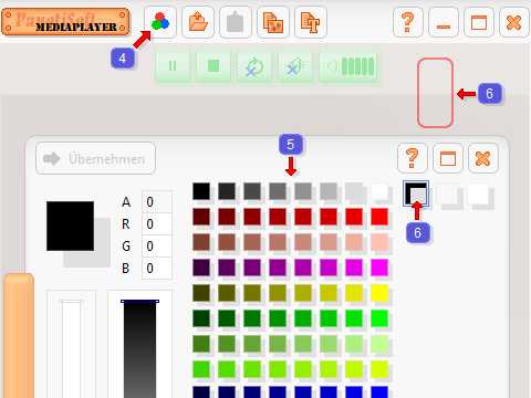 Hintergrundfarbe wechseln im Programm MediaPlayer